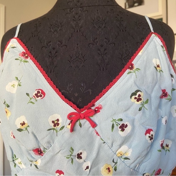 NWT Gap x DÔEN Cropped Floral Coquette Cami Women’s Medium - Picture 9 of 9